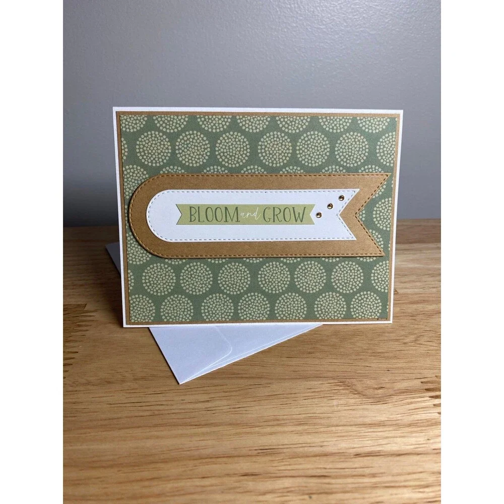 Handmade Spring Greeting Card A2 Floral Card Blank Inside w/ Envelope